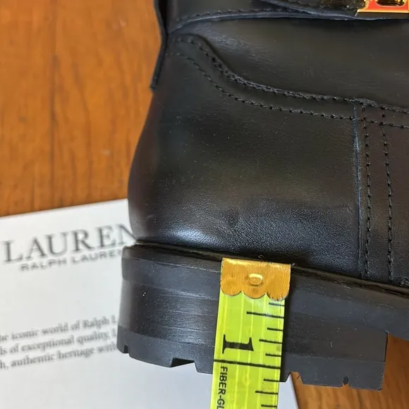 New women’s Sz 7.5B black color block round toes business casual tall boots