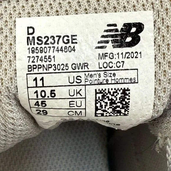 New Balance 237 athletic Sneaker trainers shoes men’s size 11