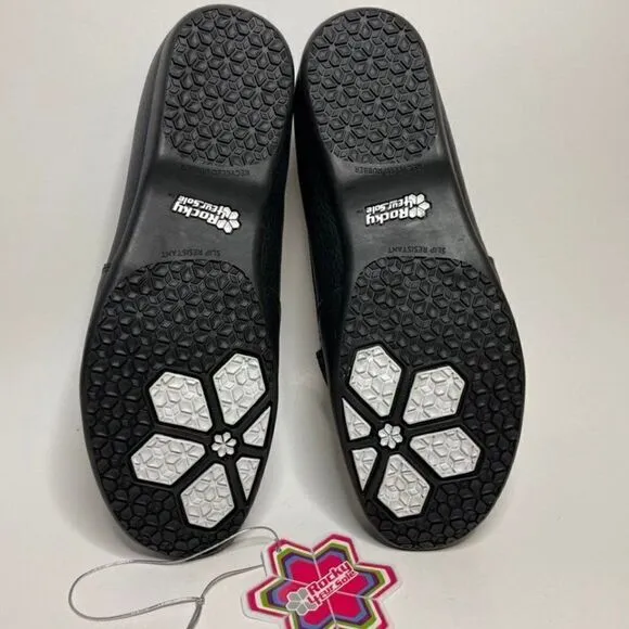 New Rocky Women’s Black Leather Loafers 8