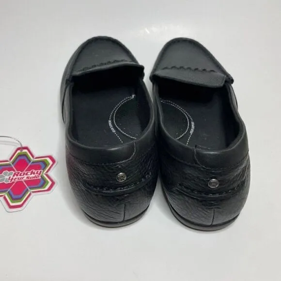 New Rocky Women’s Black Leather Loafers 8