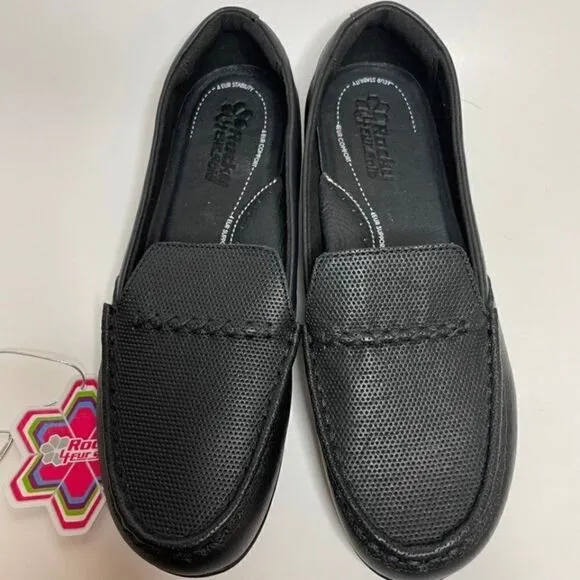 New Rocky Women’s Black Leather Loafers 8