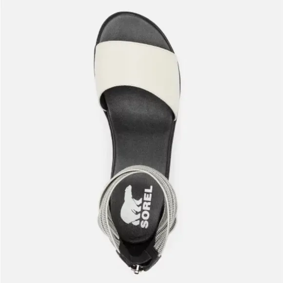 NEW🌟SOREL Women’s Cameron Ankle Strap Platform Black Gore Wedge Sandals size 7