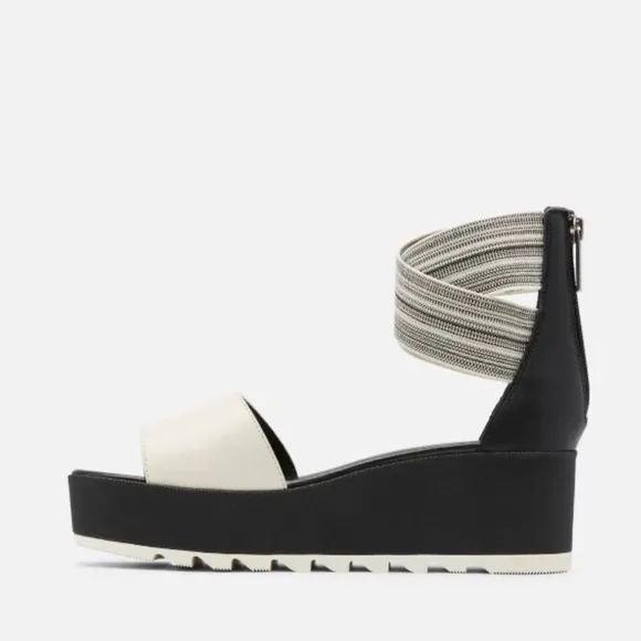 NEW🌟SOREL Women’s Cameron Ankle Strap Platform Black Gore Wedge Sandals size 7