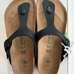 NIB | Birkenstock Grooved Platform Vegan Gizeh Pearl Black Onyx Regular EU38