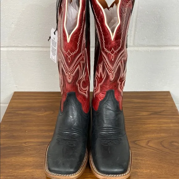 NIB Buck &amp; Brana Women’s Fedra Authentic Leather Cowgirl Boots‎ Size 8.5 Black