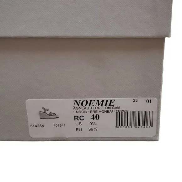 NIB Clergerie Noemie Platform Wedge Sandal Brown Leather Size 39.5 / 9.5 NEW