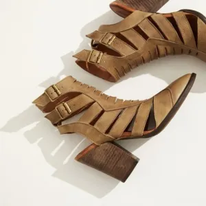 NIB Free People Hayes Heel Leather Cutout Boots
