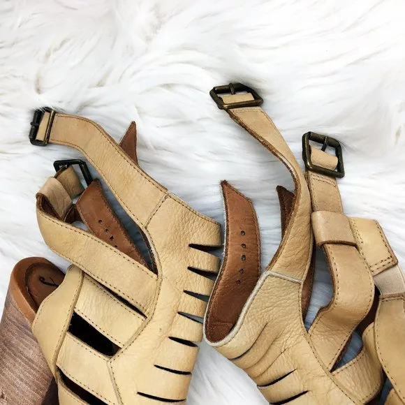 NIB Free People Hayes Heel Leather Cutout Boots