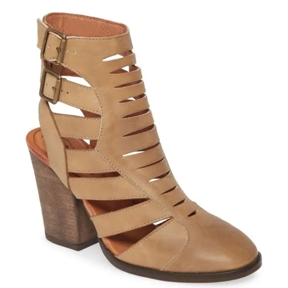 NIB Free People Hayes Heel Leather Cutout Boots