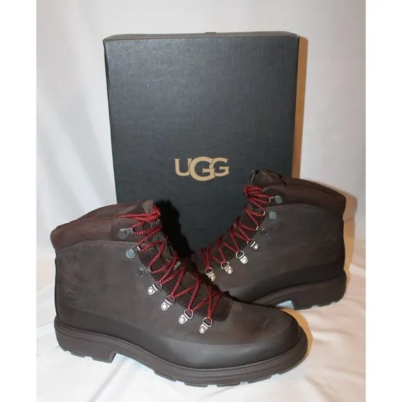 NIB UGG MEN'S WATERPROOF BILTMORE‎ WORK CASUAL SUEDE SHEARLING LINED BOOTS BROWN