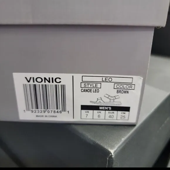 NIB Vionic Canoe Leo Leather Sandals