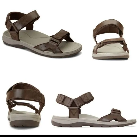 NIB Vionic Canoe Leo Leather Sandals