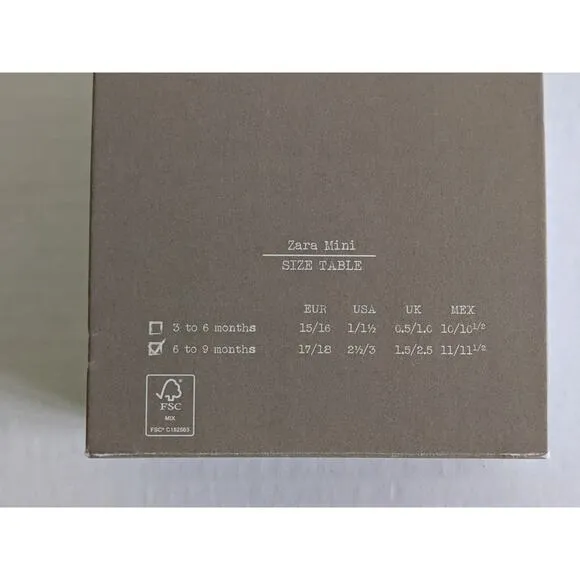 NIB Zara Mini Leather Boots Sz2.5/3 Beige Off White Fur Hook &amp; Loop Booties