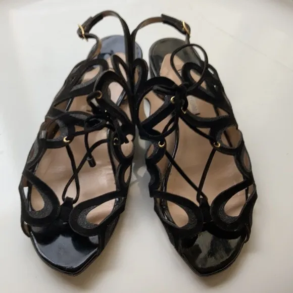Nicholas Kirkwood Casati sandals Black Gold Size 37