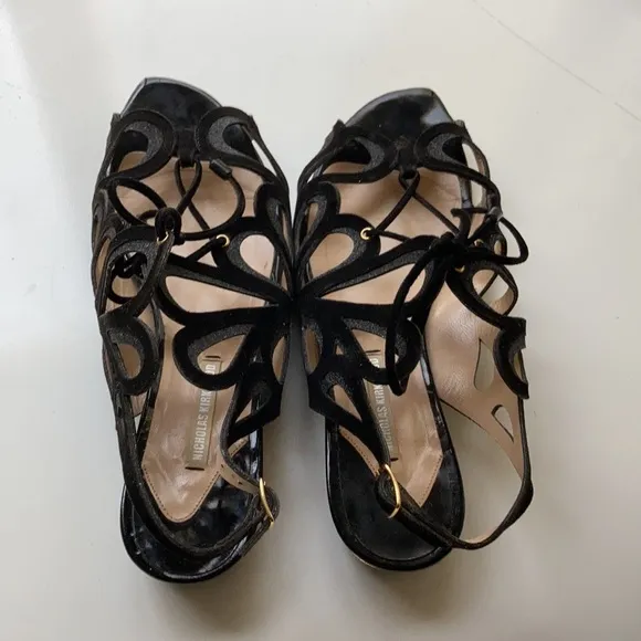Nicholas Kirkwood Casati sandals Black Gold Size 37