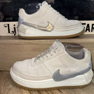 Nike Air‎ Force 1 Jester XX Beige Suede Silver Swoosh Women's 7.5 Sneakers Shoes