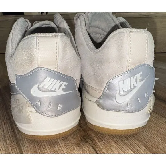 Nike Air‎ Force 1 Jester XX Beige Suede Silver Swoosh Women's 7.5 Sneakers Shoes