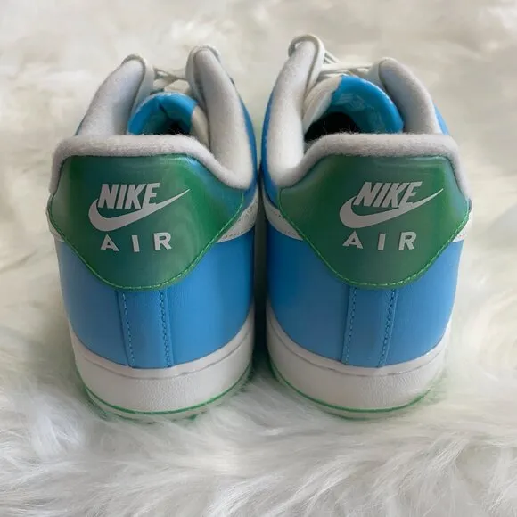 Nike Air Force 1 Low Blue Green Mens Leather Casual Shoes FZ4032-407 VNDS Sz 11