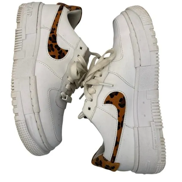 Nike Air Force 1 Low Pixel SE “White Leopard Print” CV8481-100 size 6.5