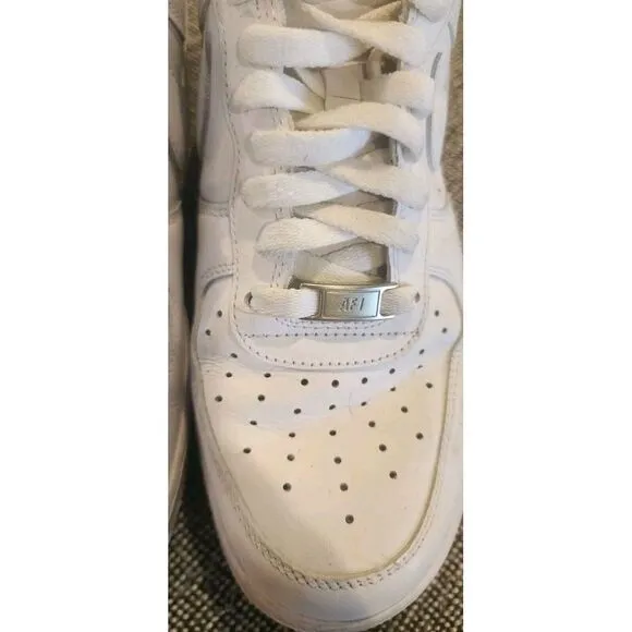 Nike Air Force 1 Low Triple White Athletic Shoes CW2288-111 Mens Size 8.5