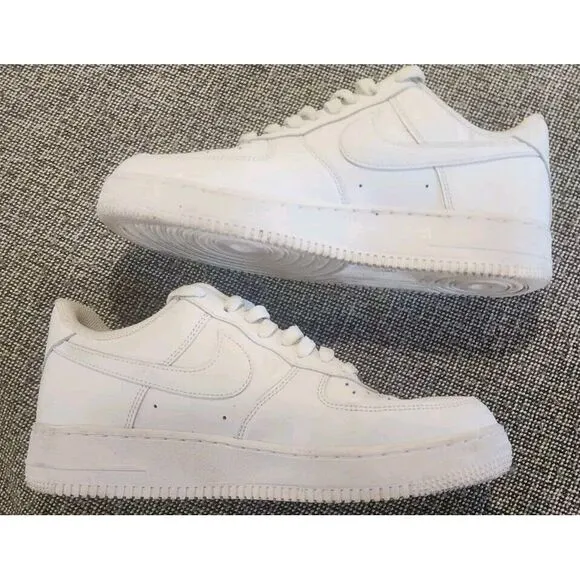 Nike Air Force 1 Low Triple White Athletic Shoes CW2288-111 Mens Size 8.5