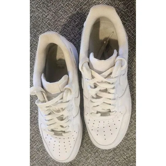 Nike Air Force 1 Low Triple White Athletic Shoes CW2288-111 Mens Size 8.5