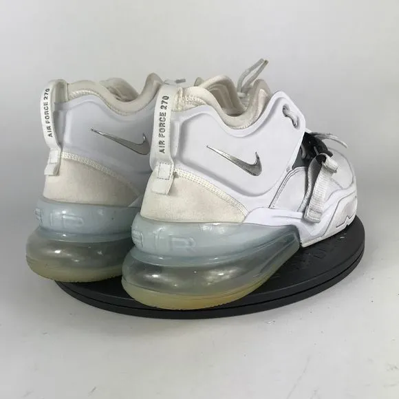 Nike Air Force 270 White/Silver Athletic Running Shoes AH6772-100 Men’s Size 13