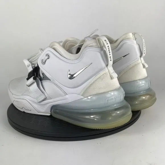 Nike Air Force 270 White/Silver Athletic Running Shoes AH6772-100 Men’s Size 13