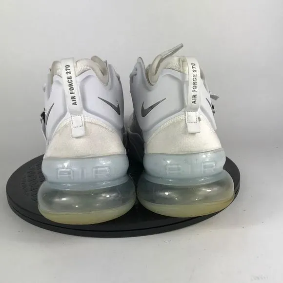 Nike Air Force 270 White/Silver Athletic Running Shoes AH6772-100 Men’s Size 13