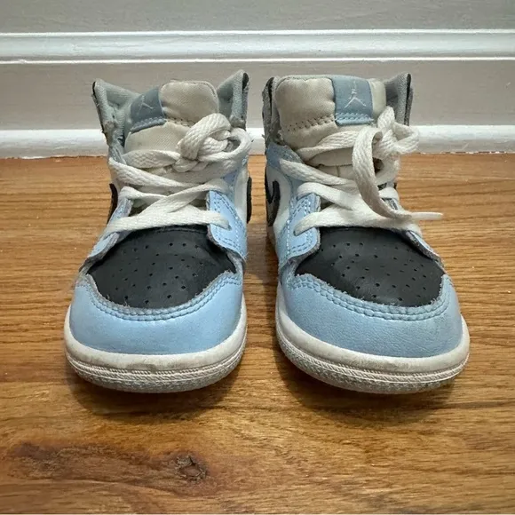 Nike Air Jordan 1 Mid Kids Size 6C Blue Athletic Shoes Sneakers
