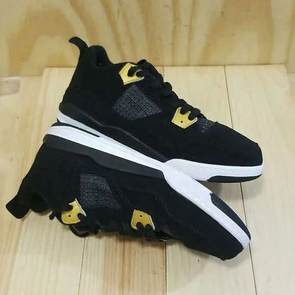 Nike Air Jordan 4 Retro Mens/ Boys 5 , Wmn's 6.5 Black Athletic Shoes Sn…