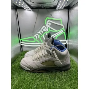 Nike Air Jordan 5 Retro White/Blue Athletic Shoes Sneakers 440888-140 Size 6.5Y