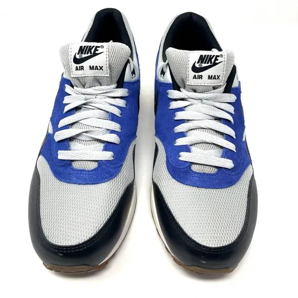 Nike Air Max 1 Essential Grey Mist/Black-Lyon Blue 537383-022 Men Size 11 EUC