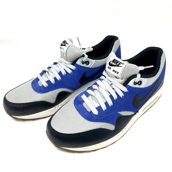 Nike Air Max 1 Essential Grey Mist/Black-Lyon Blue 537383-022 Men Size 11 EUC
