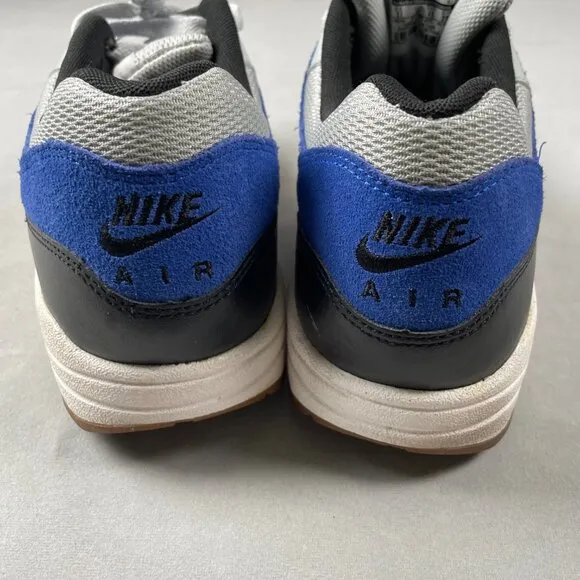 Nike Air Max 1 Essential Grey Mist/Black-Lyon Blue 537383-022 Men Size 11 EUC