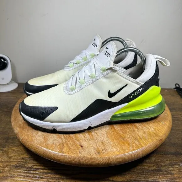 Nike Air Max‎ 270 Golf White Volt Athletic Shoes Men's Size 9 CK6483-105
