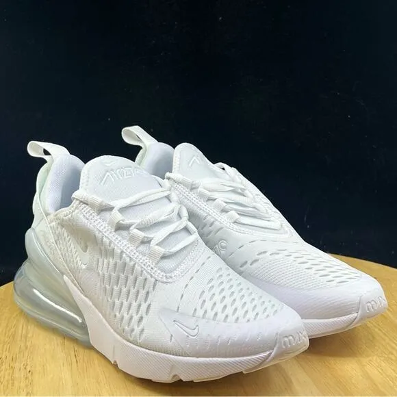 Nike Air Max 270 GS White Metallic Silver Shoes Sz 6Y NEW* 943345-103 (7.5 Wmns)