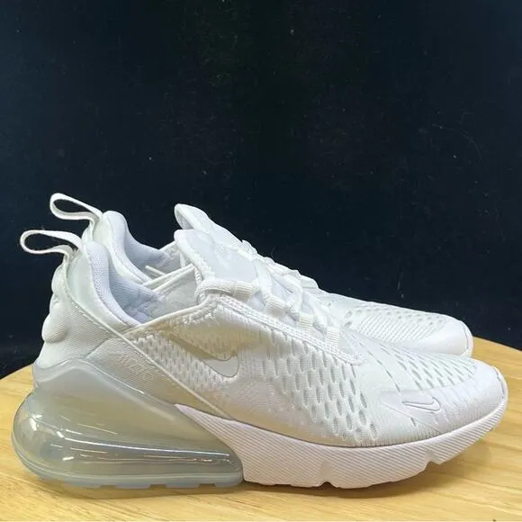 Nike Air Max 270 GS White Metallic Silver Shoes Sz 6Y NEW* 943345-103 (7.5 Wmns)