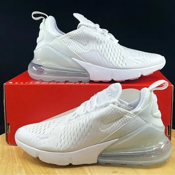 Nike Air Max 270 GS White Metallic Silver Shoes Sz 6Y NEW* 943345-103 (7.5 Wmns)