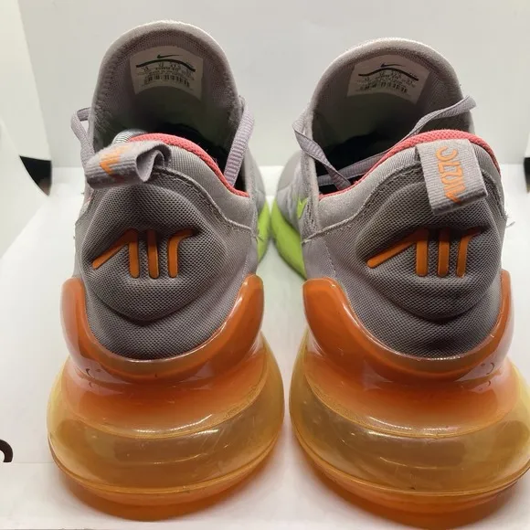 Nike Air Max 270 Mens 13 Gray Orange Green Athletic Sneaker Shoes AH8050-012