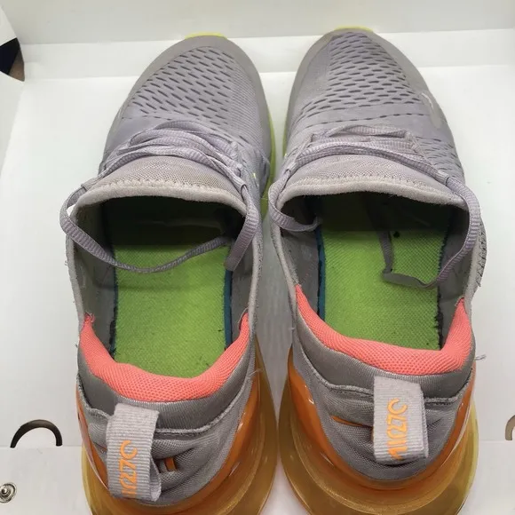 Nike Air Max 270 Mens 13 Gray Orange Green Athletic Sneaker Shoes AH8050-012