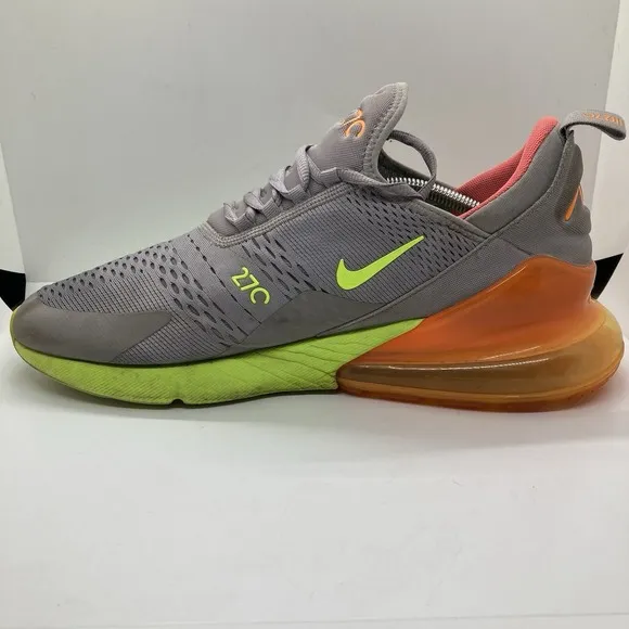 Nike Air Max 270 Mens 13 Gray Orange Green Athletic Sneaker Shoes AH8050-012