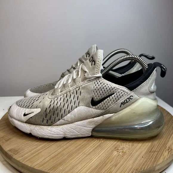 Nike Air Max 270 Womens Size 7.5 Shoes White Black Athletic Running Sneakers