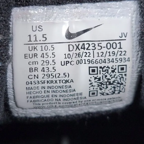 Nike Air Max 97 Icons Shoes Mens Size 11.5 Black Platinum Athletic DX4235-001