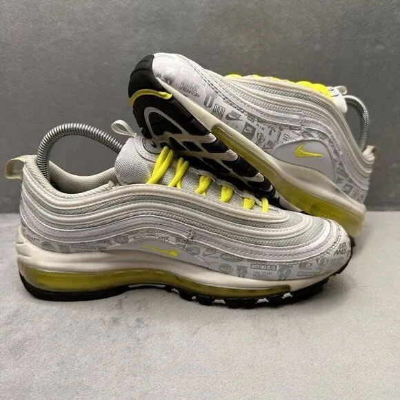 Nike Air Max 97 Size 7Y (Womens 8.5) Shoes White Volt Just Do It Athletic