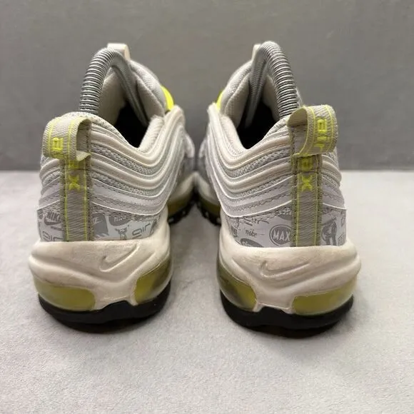 Nike Air Max 97 Size 7Y (Womens 8.5) Shoes White Volt Just Do It Athletic