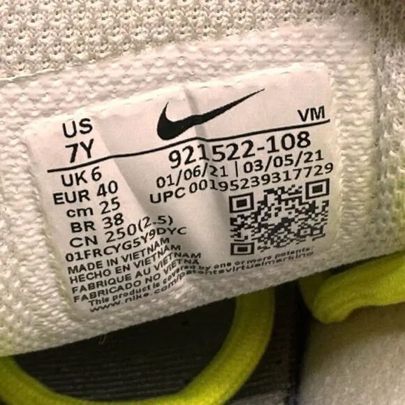 Nike Air Max 97 Size 7Y (Womens 8.5) Shoes White Volt Just Do It Athletic