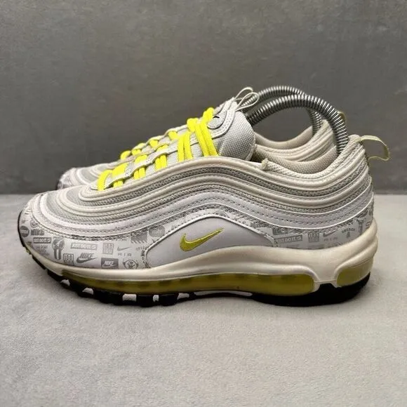 Nike Air Max 97 Size 7Y (Womens 8.5) Shoes White Volt Just Do It Athletic