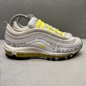 Nike Air Max 97 Size 7Y (Womens 8.5) Shoes White Volt Just Do It Athletic