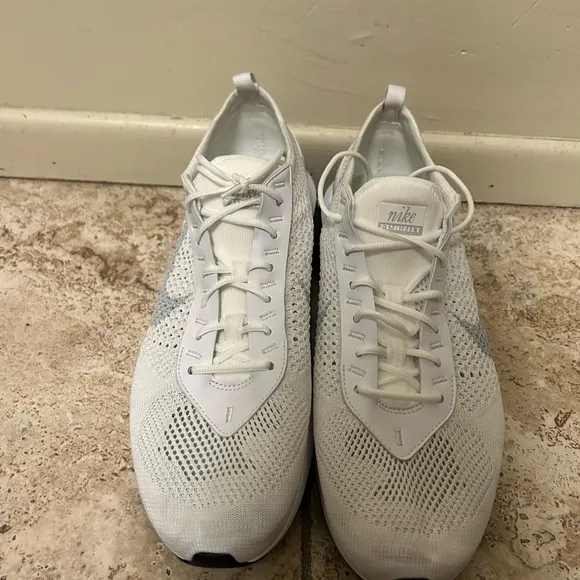 Nike Air Max Flyknit NN Men's Size 11.5 FJ4002-100 White Lace Up Athletic Shoes